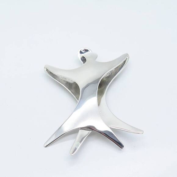 925 Sterling Silver Vintage Mexico Modernist Pin Brooch - Picture 5 of 7